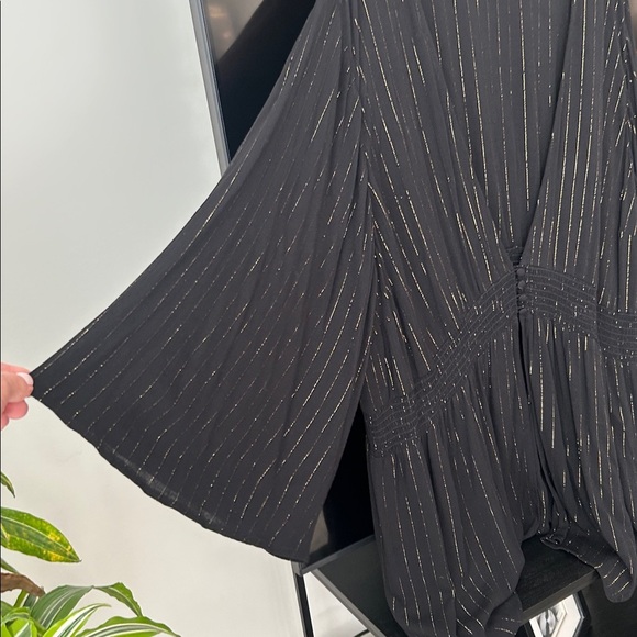 Torrid Black Gauze Button Front Smocked Babydoll Blouse Size 5X - Picture 13 of 16